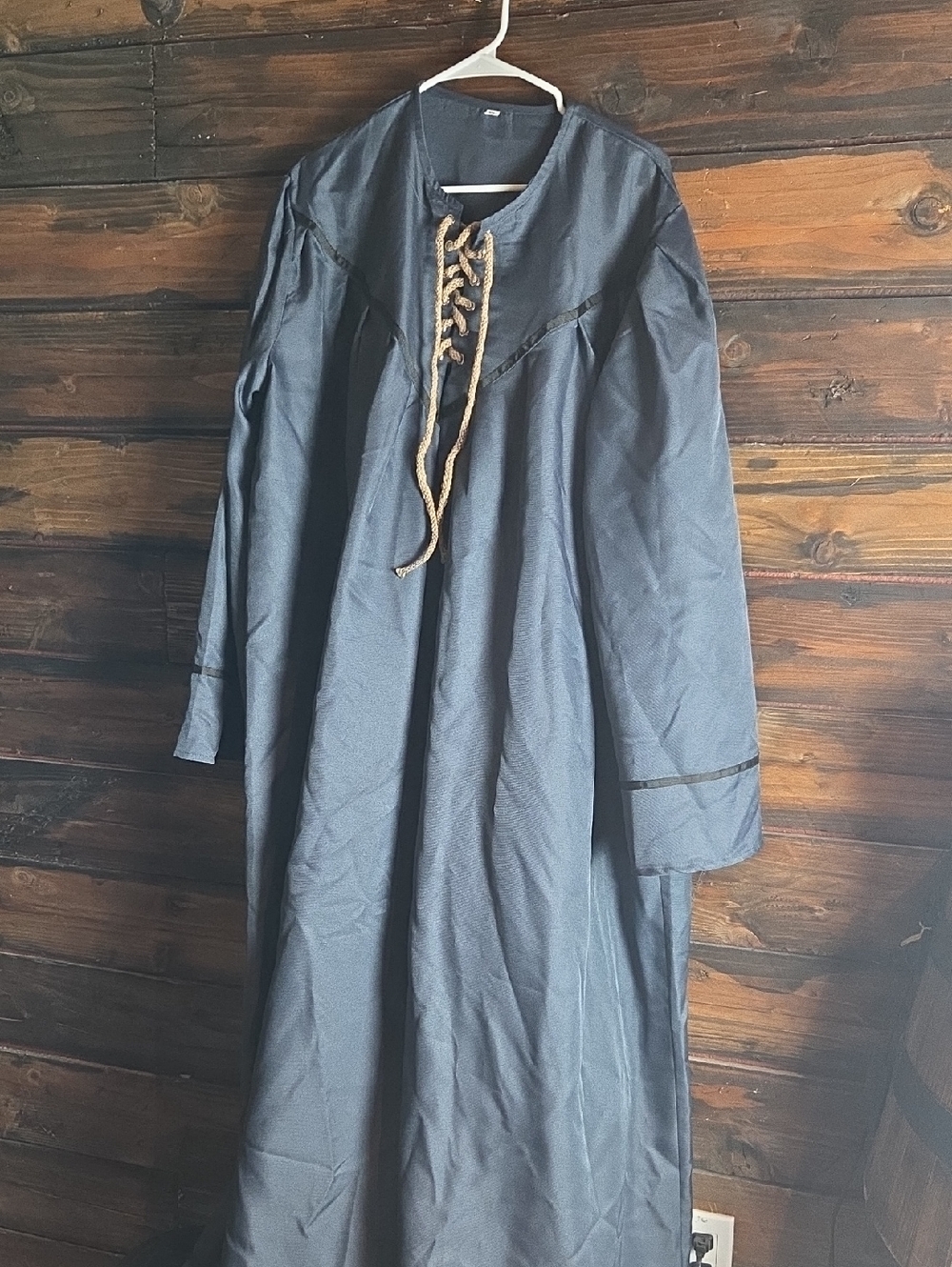 Gray Lace-Up Medieval Style Dress Costume with Hat XL